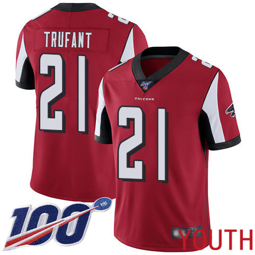 Atlanta Falcons Limited Red Youth Desmond Trufant Home Jersey NFL Football #21 100th Season Vapor Untouchable->youth nfl jersey->Youth Jersey